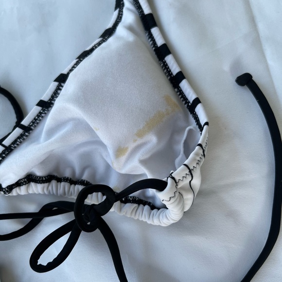 Fox Y2K Monochrome Striped Bikini with Logo - Picture 6 of 12